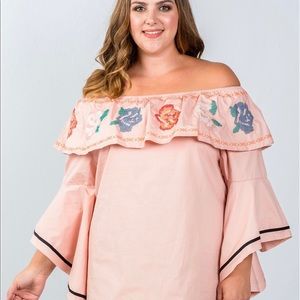 Dresses - Plus Size Flounce Off the Shoulder Dress Dresses - Plus Size Flounce Off the Shoulder Dress